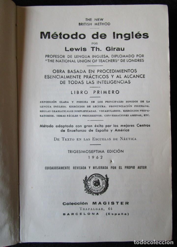 Libros de segunda mano: M&Eacute;TODO DE INGL&Eacute;S - LIBRO PRIMERO - GIRAU 1962 - Foto 4