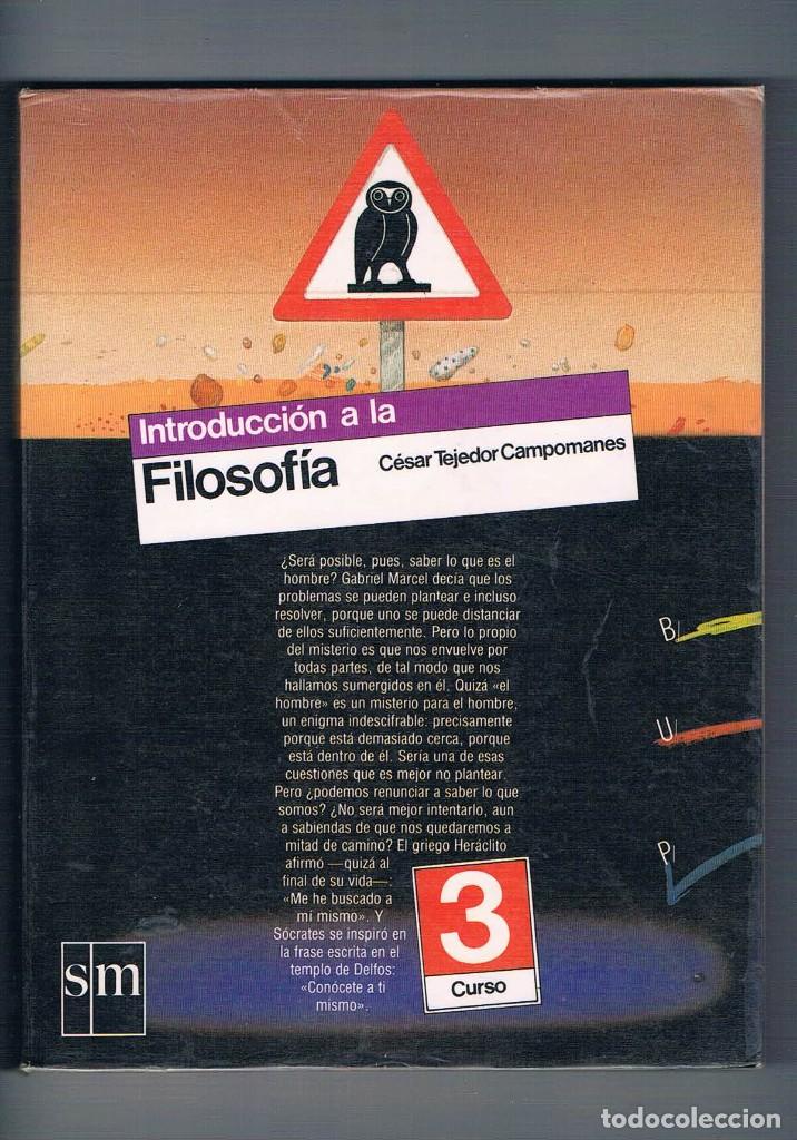Libros de segunda mano: Libro de texto introduccion a la filosofia sm tercer curso 1988 **- - Foto 1