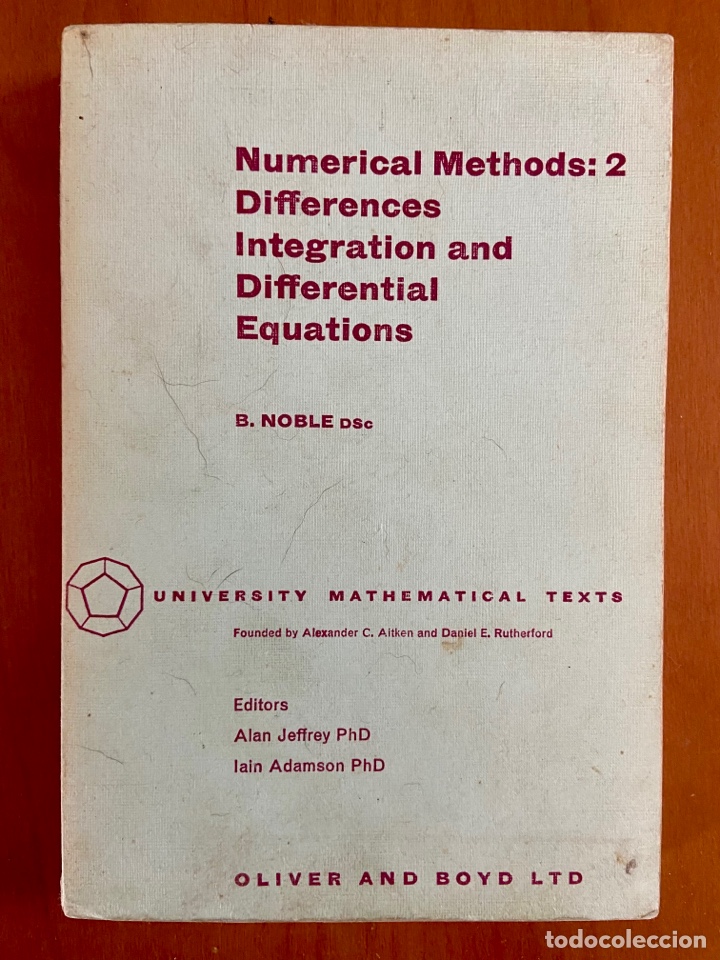 Libros de segunda mano: NUMERICAL METHODS: 2 - DIFFERENCES INTERGRATION AND DIFFERNTIAL EQUATIONS - B. NOBLE - 1966 - Foto 1