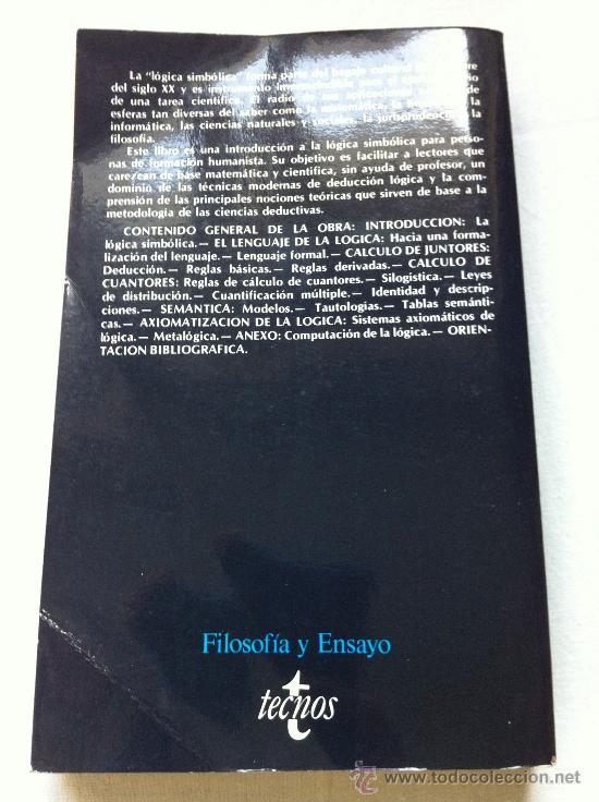 Libros de segunda mano: L&Oacute;GICA SIMB&Oacute;LICA- Manuel Garrido. - Foto 4