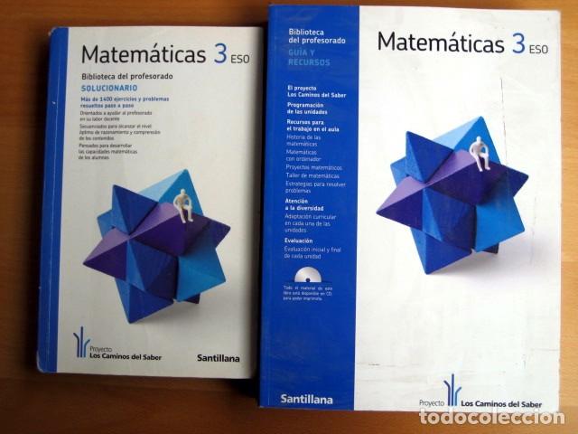 Matemáticas 3 Eso + Solucionario. Santillana. - Comprar Libros De Texto ...