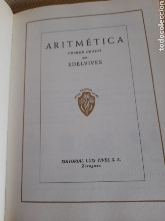 Libros de segunda mano: Aritm&eacute;tica primer grado, Editorial Luis Vives - Foto 2