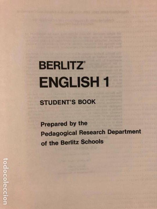 Libros de segunda mano: ENGLISH 1 students book - Berlitz - Foto 2