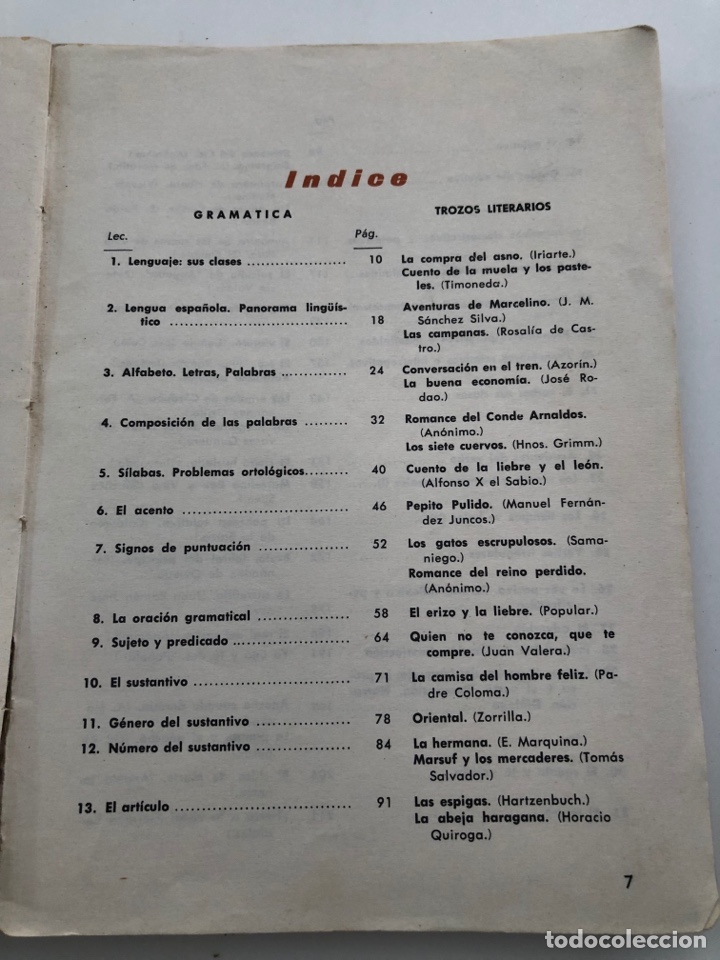 Libros de segunda mano: Libro de lengua. Primero de bachillerato. 1967 - Foto 3