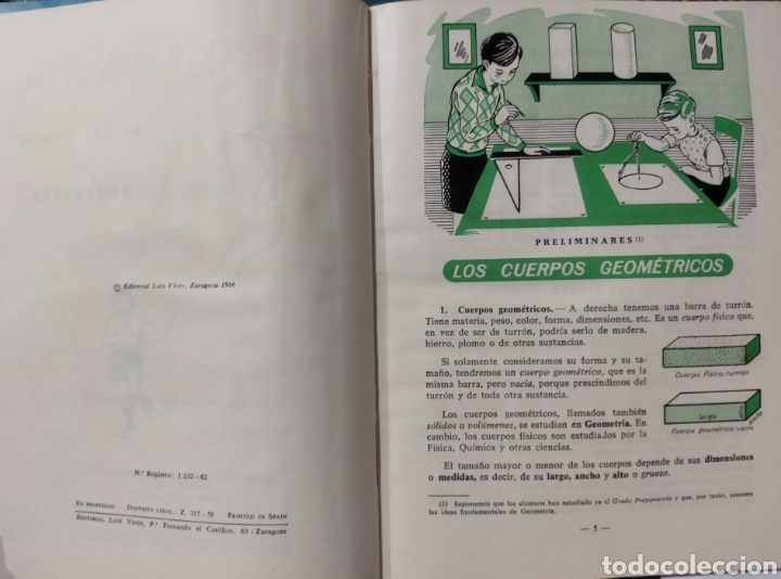 Libros de segunda mano: Libro escolar geometr&iacute;a primer grado.1962 - Foto 2