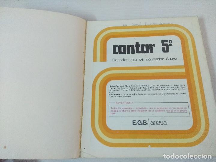 Libros de segunda mano: CONTAR 5/ANAYA EGB. - Foto 3