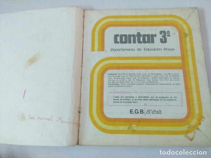 Libros de segunda mano: CONTAR 3/ANAYA EGB. - Foto 2