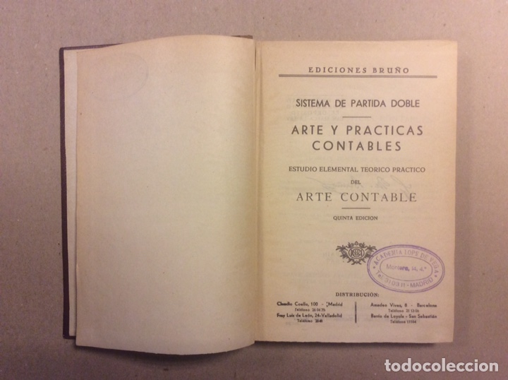 Libros de segunda mano: ARTE Y PR&Aacute;CTICAS CONTABLES. ESTUDIO ELEMENTAL TE&Oacute;RICO PR&Aacute;CTICO DEL ARTE CONTABLE. EDICIONES BRU&Ntilde;O - Foto 2