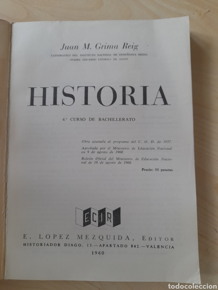 Libros de segunda mano: Historia 4 curso. Juan M. Grima - Foto 2