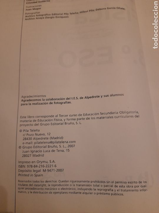 Libros de segunda mano: Libro 3 Educaci&oacute;n F&iacute;sica de Eso de Bru&ntilde;o de 2007 - Foto 5