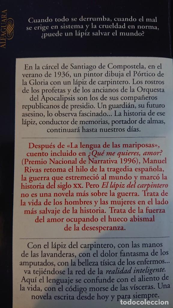 Libros de segunda mano: LIBRO EL L&Aacute;PIZ DEL CARPINTERO DE MANUEL RIVAS - Foto 2