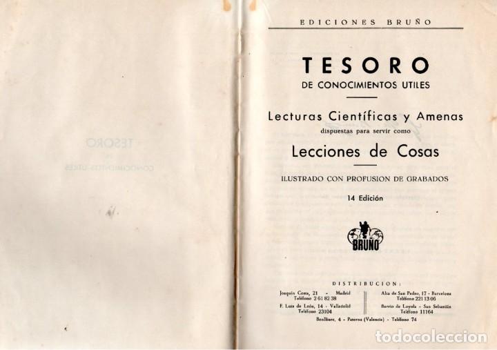 Libros de segunda mano: TESORO DE CONOCIMIENTOS &Uacute;TILES *** EDICIONES BRU&Ntilde;O - Foto 2