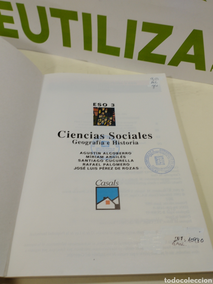 Libros de segunda mano: Geograf&iacute;a e historia. Casals. Eso 3. - Foto 3