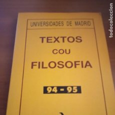 Libri di seconda mano: TEXTOS COU FILOSOFÍA 94-95, EDITORIAL COLOQUIO