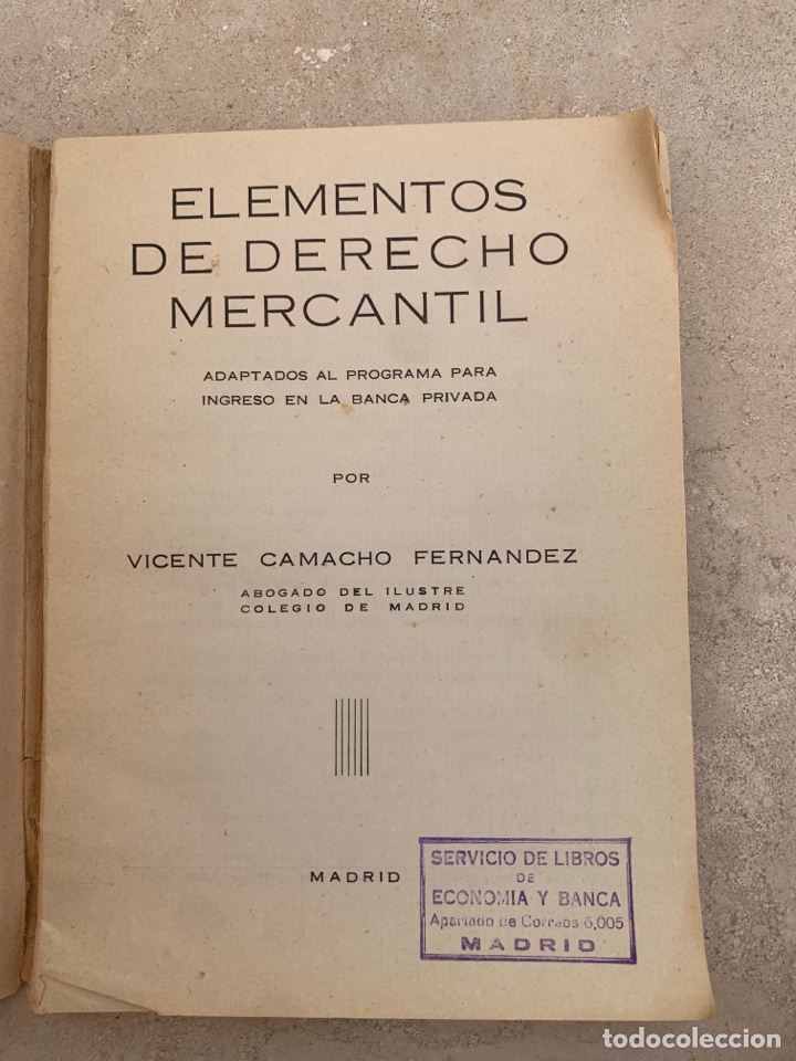 Libros de segunda mano: Libro Elementos de Derecho Mercantil. Banca privada. - Foto 2