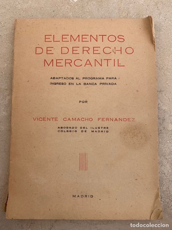 Libros de segunda mano: Libro Elementos de Derecho Mercantil. Banca privada. - Foto 1