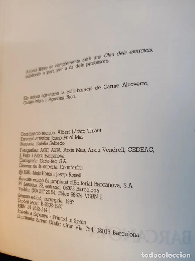 Libros de segunda mano: Llibre Tornaveu 2n BUP, edici&oacute; 1987. Barcanova - Foto 2