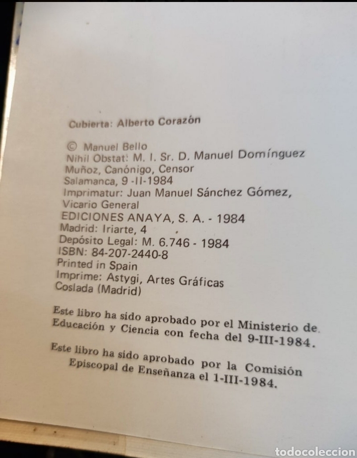 Libros de segunda mano: Libro de Religi&oacute;n Anaya 7 EGB. Edici&oacute;n 1984 - Foto 2
