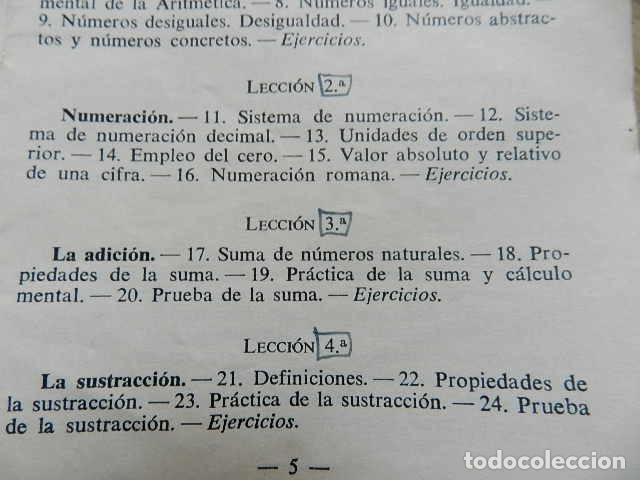 Libros de segunda mano: Programa de MATEM&Aacute;TICAS Primer curso Editorial Luis Vives Zaragoza a&ntilde;os 50 - Foto 5