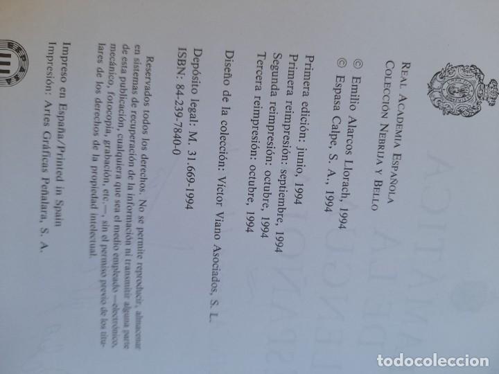 Libros de segunda mano: Libro Gramatica de la lengua Espa&ntilde;ola Emilio Alarcos Llorach Espasa Calpe - Foto 3