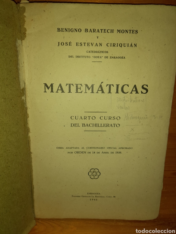 Libros de segunda mano: MATEMATICAS PARA EL 4 CUARTO CURSO DEL BACHILLERATO 1941 CON PROGRAMA BARATECH CIRIQUIAN - Foto 7