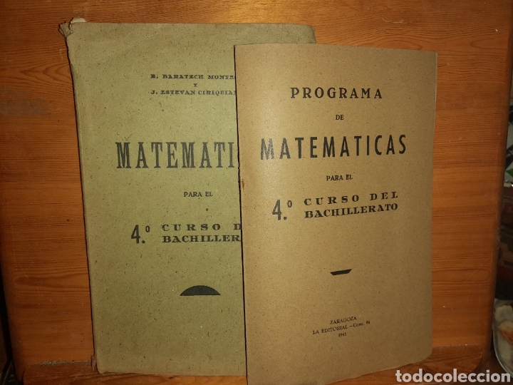 Libros de segunda mano: MATEMATICAS PARA EL 4 CUARTO CURSO DEL BACHILLERATO 1941 CON PROGRAMA BARATECH CIRIQUIAN - Foto 1