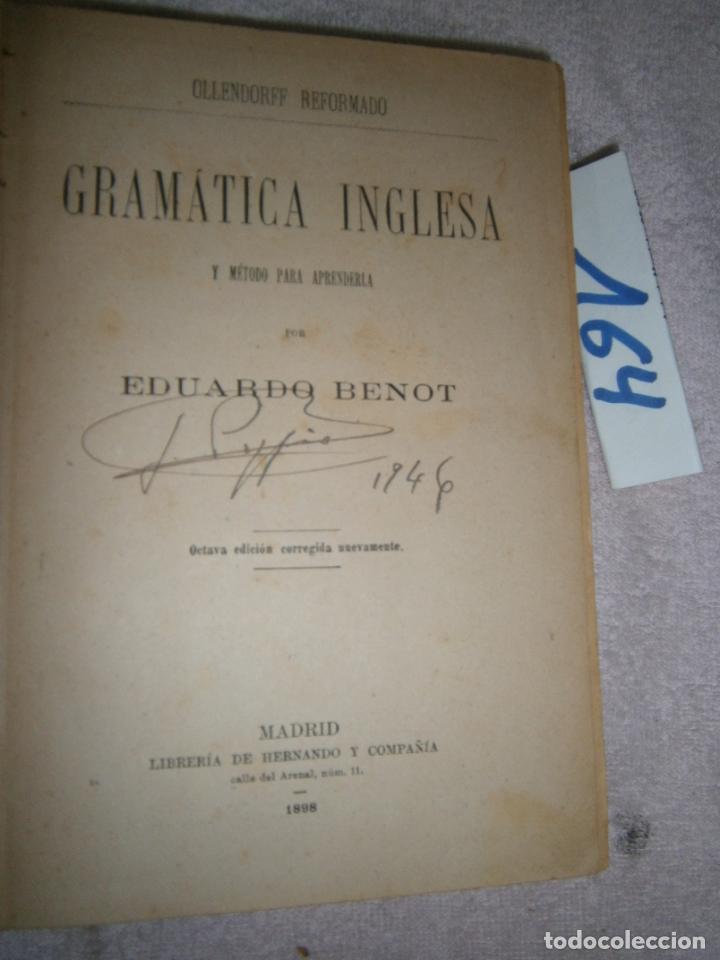 Libros de segunda mano: ANTIGUO LIBRO DE TEXTO - GRAMATICA INGLESA Y METODO PARA APRENDERLA - Foto 2