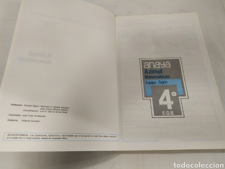 Libros de segunda mano: Azimut Matem&aacute;ticas 4 EGB de Anaya - Foto 3