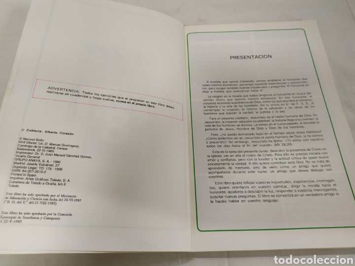 Libros de segunda mano: Religi&oacute;n cat&oacute;lica 8 EGB de Anaya - Foto 3