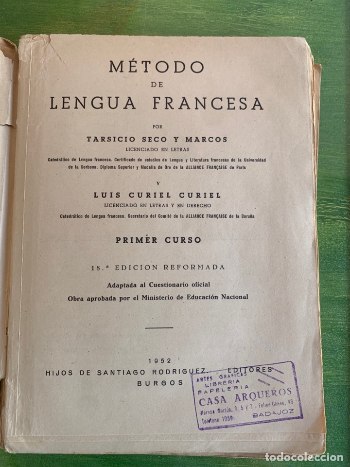 Libros de segunda mano: Libro &ldquo;M&eacute;todo de Lengua Francesa&rdquo;. Primer Curso. 1952 - Foto 2