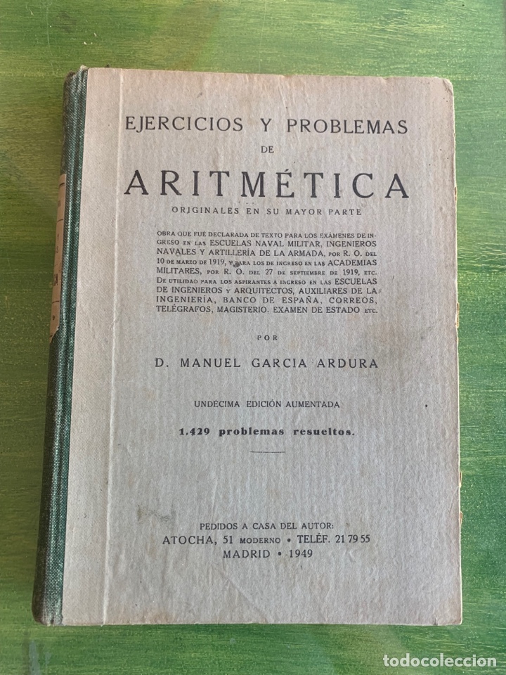 Libros de segunda mano: Libro &ldquo;Ejercicios y problemas de aritm&eacute;tica&rdquo;. Madrid. 1949. - Foto 1