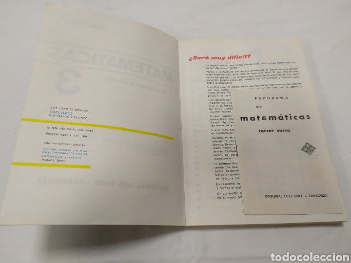 Libros de segunda mano: Matem&aacute;ticas 3 de Edelvives, 1969 - Foto 3
