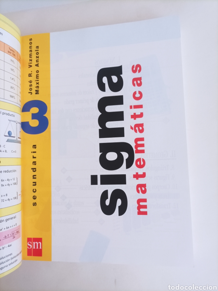Libros de segunda mano: SIGMA, MATEM&Aacute;TICAS. 3 Secundaria + Solucionario - Foto 4