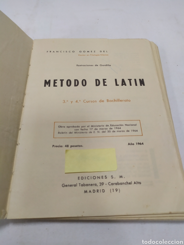 Libros de segunda mano: M&eacute;todo de lat&iacute;n, 3 y 4 curso, Ediciones SM, 1964 - Foto 3