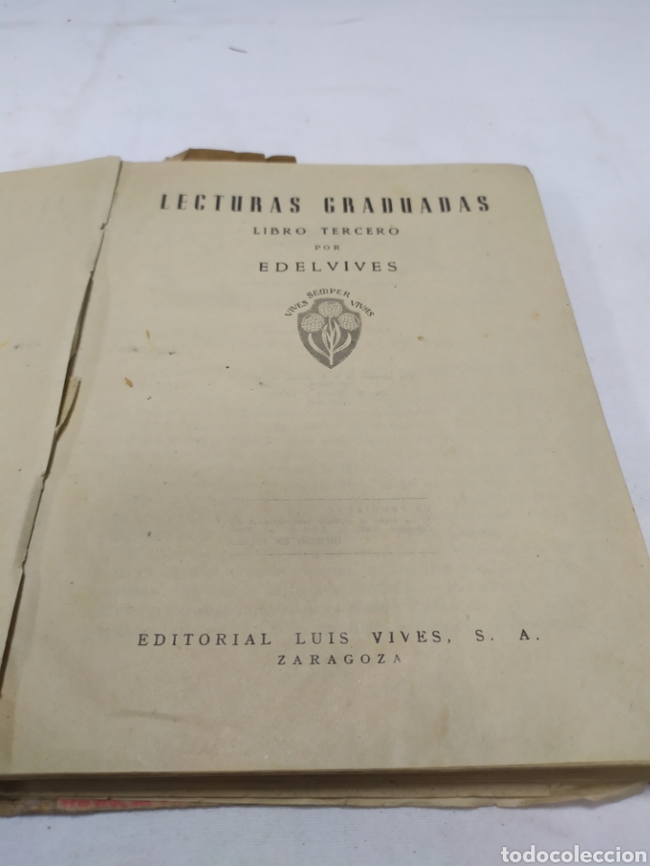 Libros de segunda mano: Lecturas graduadas, libro tercero, Edelvives, 1949 - Foto 3