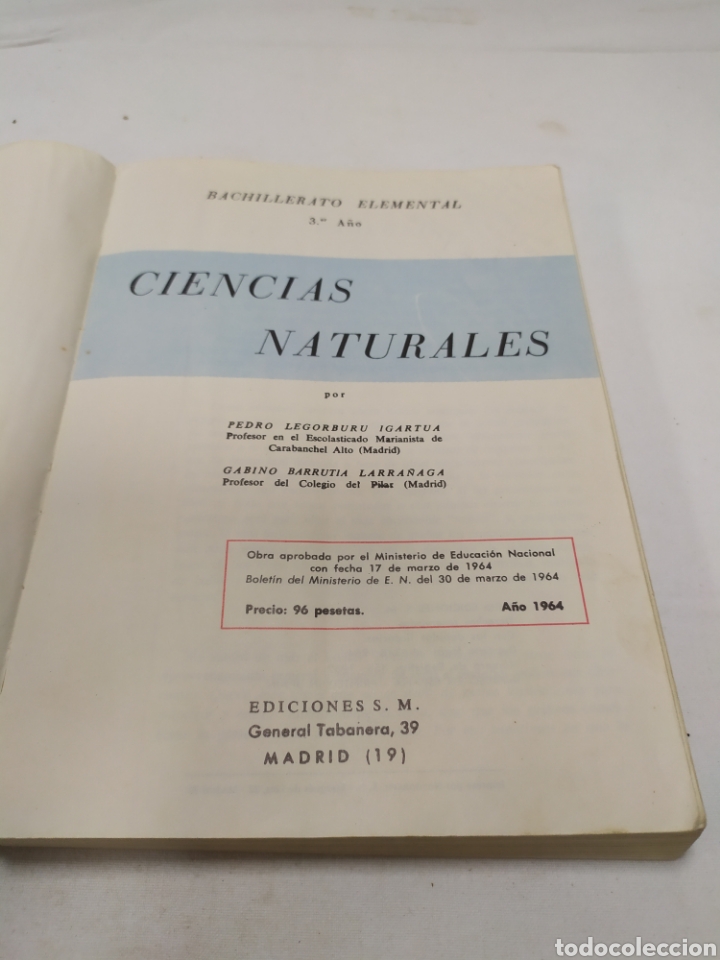 Libros de segunda mano: Ciencias naturales, Ediciones SM, 1964 - Foto 3