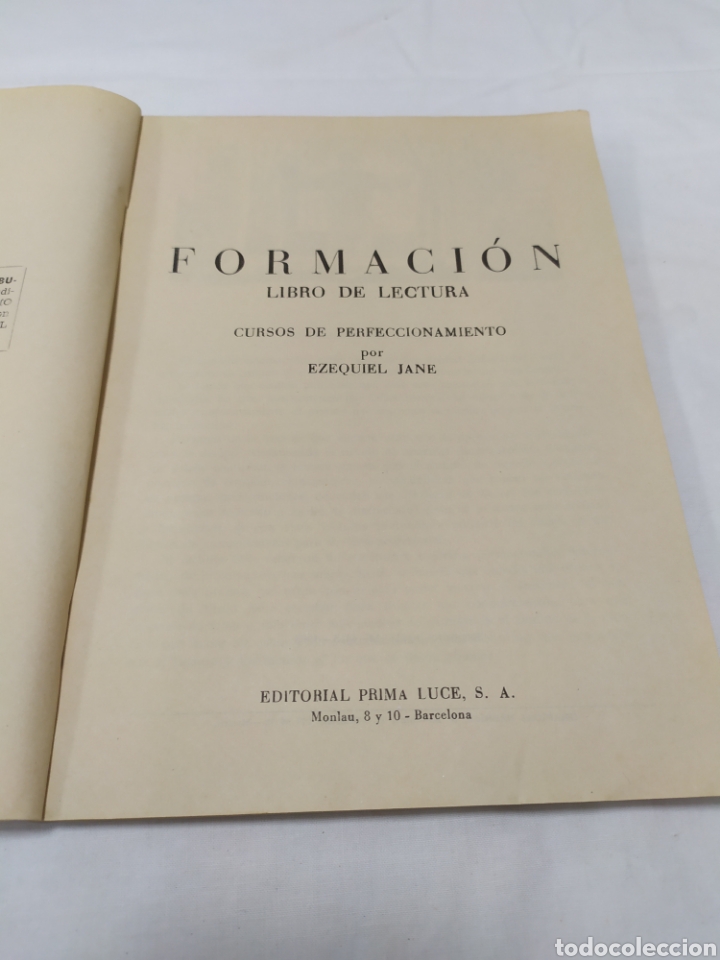 Libros de segunda mano: Formaci&oacute;n libro de lectura, Editorial Prima Luce, Ezequiel Jane, 1963 - Foto 3