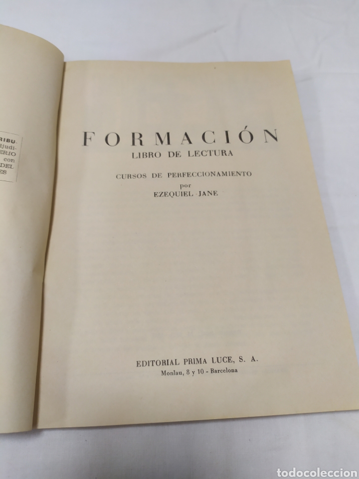 Libros de segunda mano: Formaci&oacute;n libro de lectura, Editorial Prima Luce, Ezequiel Jane, 1963 - Foto 3