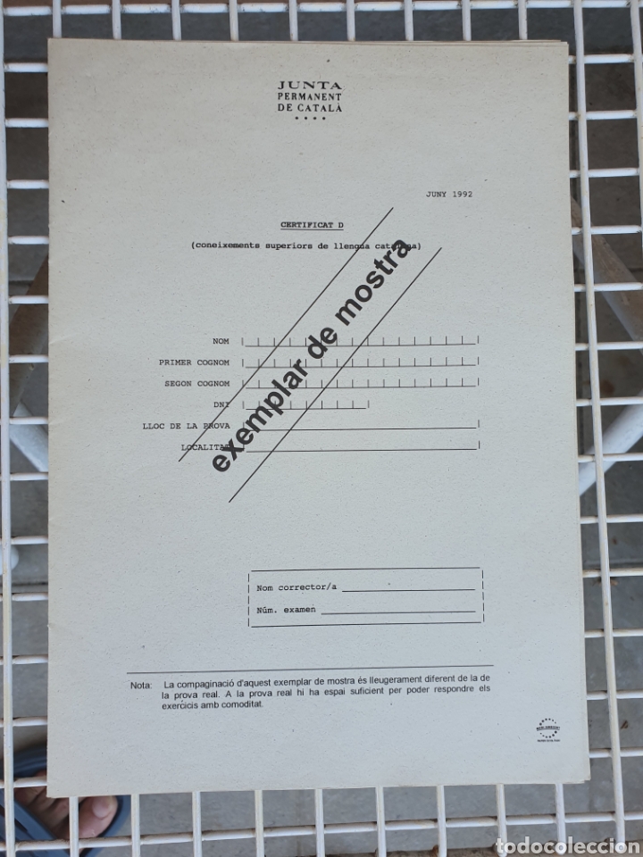 Libros de segunda mano: JUNTA PERMANENT DEL CATAL&Agrave; - EXEMPLAR DE MOSTRA - JUNY 1992 - Foto 1