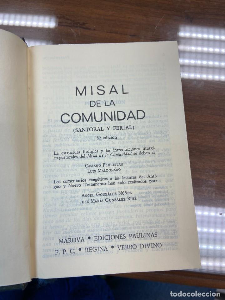 Libros de segunda mano: MISAL DE LA COMUNIDAD (SANTORAL Y FERIAL) - 8&ordf; EDICI&Oacute;N - - Foto 1
