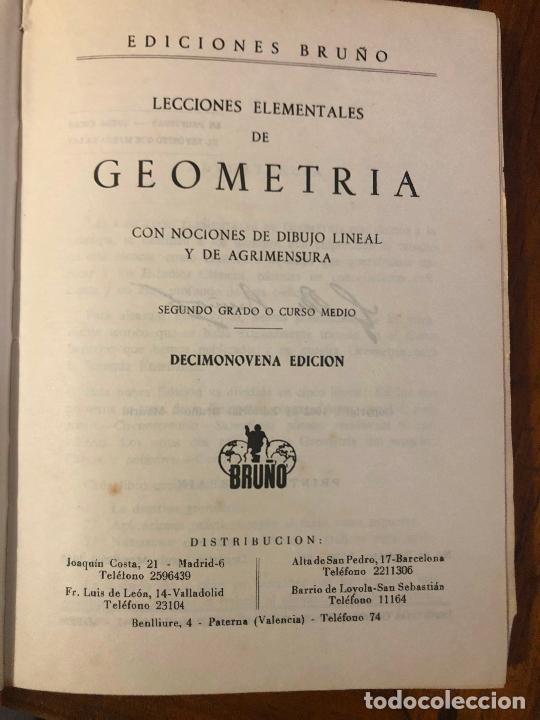 Libros de segunda mano: Geometr&iacute;a - Segundo grado - ediciones bru&ntilde;o - 1962 - Foto 4