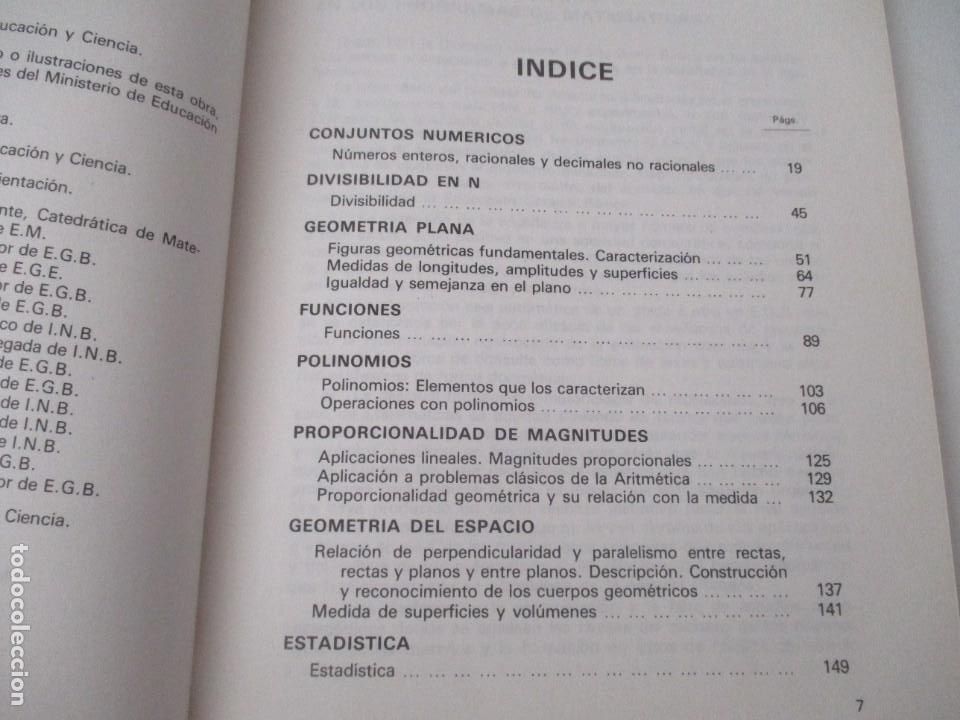 Libros de segunda mano: MATEM&Aacute;TICAS Serie E.G.B. N&ordm;8 W14505 - Foto 2