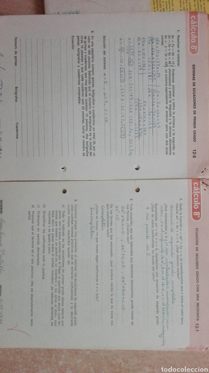 Libros de segunda mano: Fichas de actividades / c&aacute;lculo 8&deg; curso E. G. B. Ediciones S. M. - Foto 2