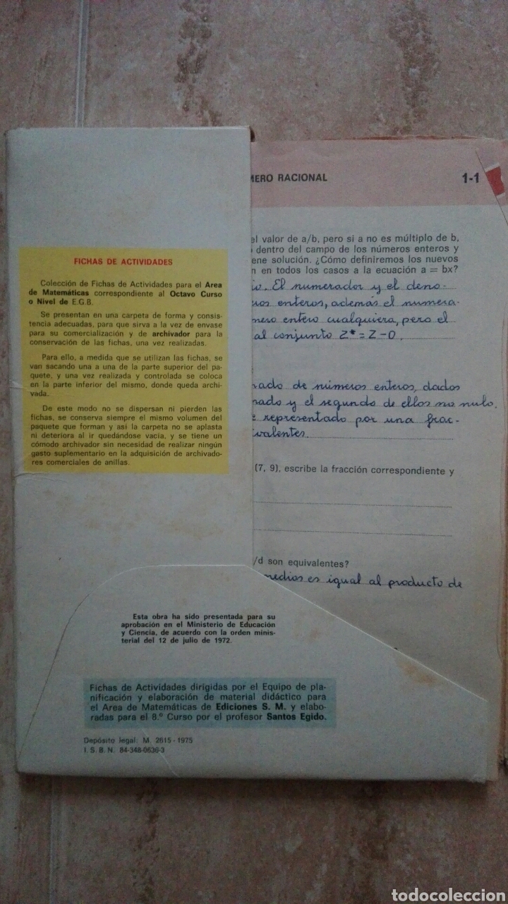 Libros de segunda mano: Fichas de actividades / c&aacute;lculo 8&deg; curso E. G. B. Ediciones S. M. - Foto 4