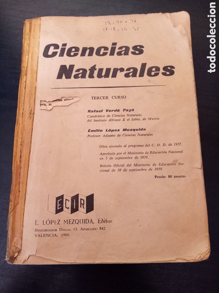 Libros de segunda mano: Ciencias naturales -E. L&oacute;pez Mezquida- 3er curso - Foto 1