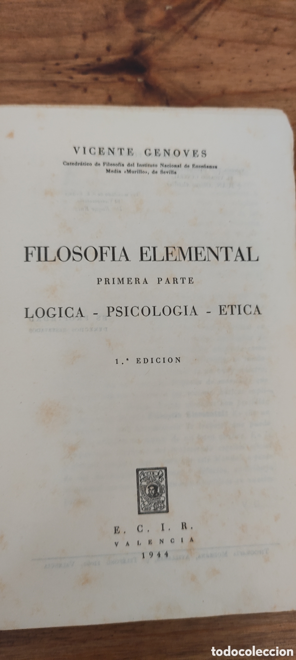 Libros de segunda mano: FILOSOF&Iacute;A ELEMENTAL 1944 - Foto 3