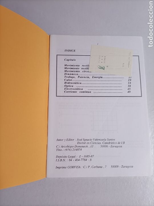 Libros de segunda mano: Cuaderno de f&iacute;sica .2 de B.U.P . VALENZUELA - Foto 3