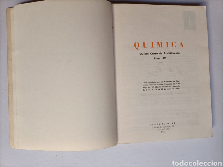Libros de segunda mano: Qu&iacute;mica 5 curso . Editorial Bru&ntilde;o 1973 - Foto 9