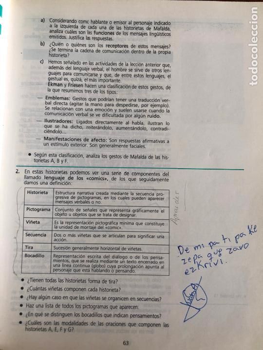 Libros de segunda mano: LENGUA ESPA&Ntilde;OLA 1 BUP. SM 1991 - Foto 3