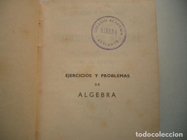 Libros de segunda mano: ELEMENTOS DE ALGEBRA SOLUCIONARIO Ediciones Bru&ntilde;o - Foto 3